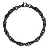 Black Bow Jewelry Mens 6mm Black Plated Stainless Steel Fancy Link Chain Bracelet, 9 In - 3 of 4
