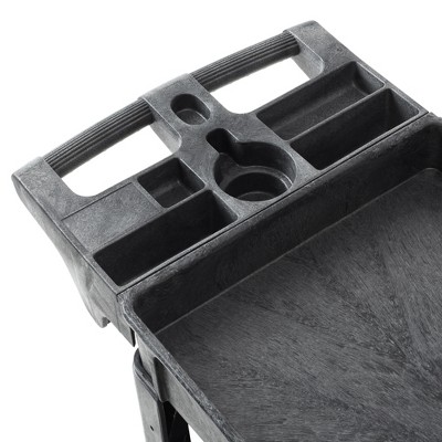 Dryser Heavy Duty Black Utility Service Cart with Wheels