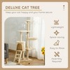 SKYONE Beige 53" Plush Cat Activity Tree with Sisal Scratching Post, Condo Hideaway, Perches, - 4 of 4