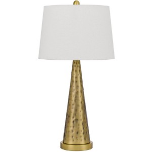 Cal Lighting Cusago metal table lamp with taper hardback drum shade - 1 of 4