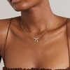 Gold Necklace for Women - HTUTWOO™ Bow Necklace, 14K Dainty Gold Necklace, Cute Small Tiny Bow Pendant Choker Chain Necklace - 3 of 4