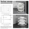 LunaLulinlk 3-Tier Corner Shelf Rack, Plate Organizer for Kitchen Cabinet, White - 2 of 4