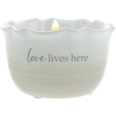 Pavilion Gift Company - Love Lives Here - 11 oz - 100% Soy Wax Reveal Candle Scent: Tranquility - Flame Candles
