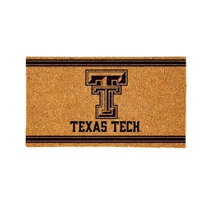 Evergreen Texas Tech University Logo Turf Mat, Brown- 28 x 16 Inches Indoor Outdoor Doormat - 1 of 4