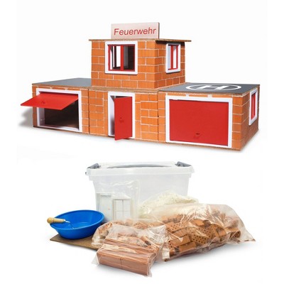 Teifoc Miniature Brick Fire House Building Toy Set and Brick and Mortar Building Kids Set for Imaginative and Educational STEM Play