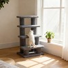 TopComfy Pet Steps and Ramps 4 Tier Cat Tree Step Tower Multi Level Carpeted Cat Scratching Post Pet Stairs for Living Room, Gray, 25"*17"*24" - 2 of 4