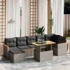 vidaXL Garden Sofa Set Grey and Dark grey - 2 of 4