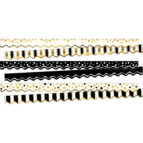 Barker Creek Black & Gold Double-sided Scalloped 36