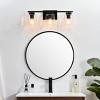 Elegant Lighting Merrick 3 light Black and Clear Bath Sconce - 3 of 4