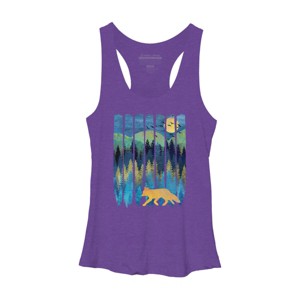 Women's Design By Humans Fox Forest Night By Maryedenoa Racerback Tank Top - 1 of 3