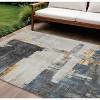 Charcoal Gray And Tan Abstract Washable Indoor Outdoor Area Rug - 2 of 4