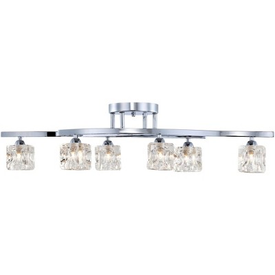 Chrome and Crystal LED Semi-Flush Mount Ceiling Light