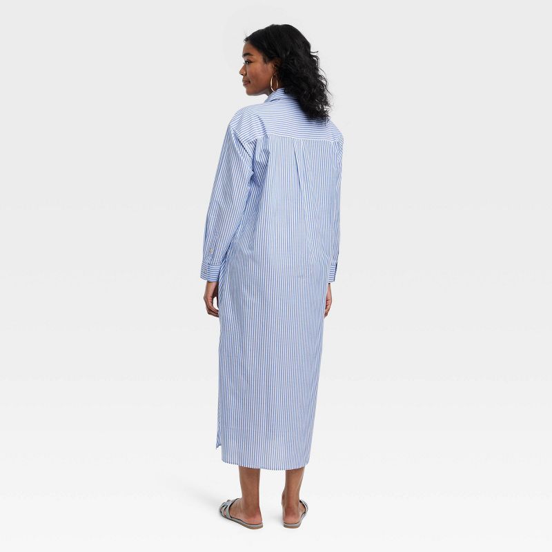 Women's Long Sleeve Cinch Waist Maxi Shirtdress - Universal Thread™, 3 of 11