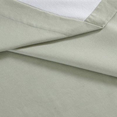 Green Cotton Flannel Full Sheet Set with Deep Pockets