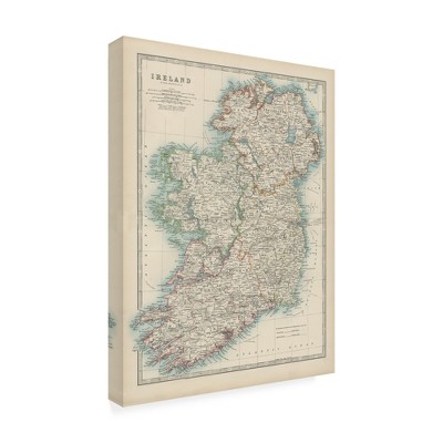 Trademark Fine Art -Johnston 'Johnstons Map of Ireland' Canvas Art