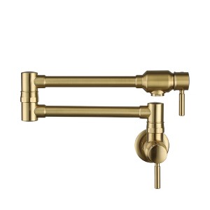 CASAINC Wall Mount Kitchen Pot Filler Faucet with Double Handle Swing Arm Spout - 1 of 4