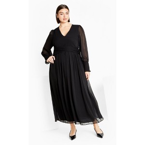 Women's Plus Size Selena Maxi Dress - black | CITY CHIC - 1 of 4