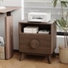 Set of 2 Fluted Wood Nightstands with Charging Station, 2 Drawers & Open Shelf for Bedroom or Living Room - 2 of 4