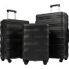 3 Pieces Suitcase Set, Portable Lightweight Hardshell Spinner Wheel Travel Luggage With TSA Lock, For Travel, Business (20''24''28'') - 3 of 4