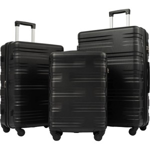 3 Pieces Carry on Luggage Suitcase Set, Portable Lightweight Hardshell Spinner Wheel Travel Luggage With TSA Lock, For Business (20''24''28'') - 1 of 4