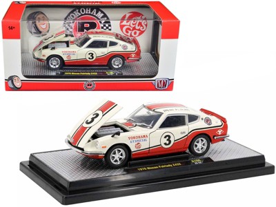 1970 Nissan Fairlady Z 432 RHD #3 Wimbledon White w/Red & Black Stripes Ltd  Ed to 5250 pcs 1/24 Diecast Model Car by M2 Machines