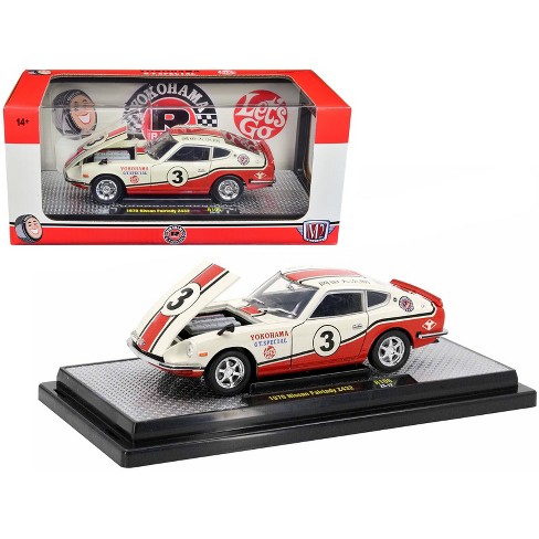 1970 Nissan Fairlady Z 432 RHD #3 Wimbledon White w/Red & Black Stripes Ltd  Ed to 5250 pcs 1/24 Diecast Model Car by M2 Machines