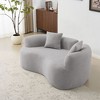 Kumasinova 66.93"Curved Loveseat Sponge Sofa,Boneless Couch with Teddy Velvet Fabric,No-Assembly Compact Sofa for Small Spaces,Apartments - 2 of 4