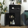 Costway Bathroom Floor Cabinet Wooden Storage Organizer w/Drawer Doors - 2 of 4