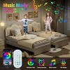 Upholstered Bed Frame, Velvet Princess Platform Bed with Adjustable Headboard, Wood Slats Support, Easy Assembly, No Box Spring Needed - 3 of 4