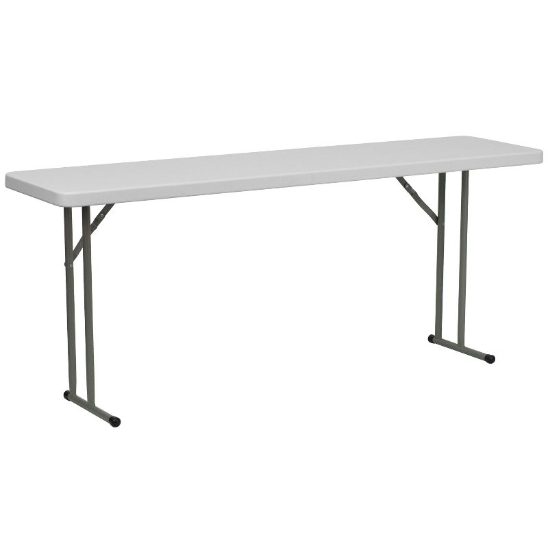 Emma and Oliver 6-Foot Granite White Plastic Folding Training and Event Table, 1 of 7