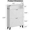 Freestanding Shoe Cabinet, 2 Flip Drawers Front Door Shoe Rack with Adjustable Shelf & Metal Legs, Shoe Rack for Front Door Entrance - 2 of 4