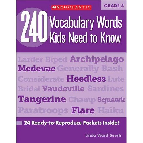 240 Vocabulary Words Kids Need to Know: Grade 5 - by Linda Beech (Paperback)