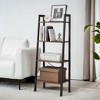 4-Tier Ladder Shelf, Storage Rack Bookcase with Steel Frame - 2 of 3