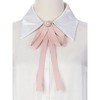 INSPIRE CHIC Women's Wedding Party Satin Brooch Pin Bow Tie with Pearl - 4 of 4