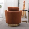 Teddy Swivel Chair With Smooth 360-Degree Golden Metal Swivel Base, Swivel Chairs Accent, Accent Chairs Swivel With Seat Cushion-Cuddlewood - 3 of 4