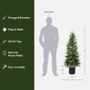 LuxenHome 5Ft Pre-Lit Green Artificial Christmas Tree Decoration Potted - 3 of 4