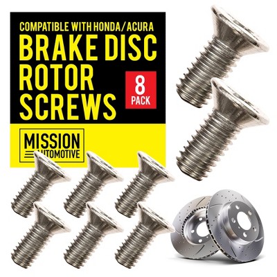 Impresa 8-Pack of Rotor Screws for Brake Discs - Compatible with Honda, Acura, Hyundai and Kia Models