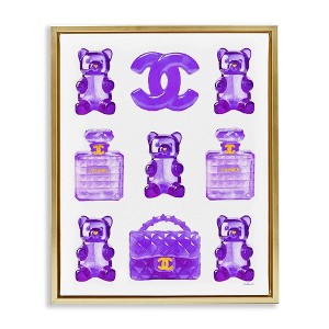 Stupell Industries Purple Glam Gummy Candy Floating Frame Canvas Art - 1 of 4
