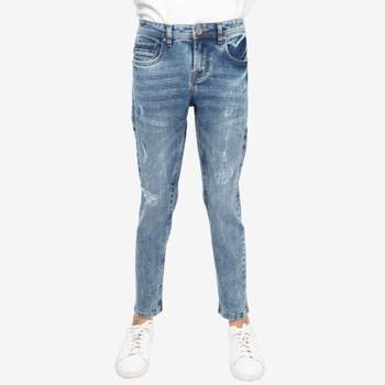 Raw X Boy's Rip And Repair Jeans In Med Blue Size 18 : Target