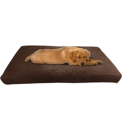 Waterproof Dog Bed – 2-Layer Memory Foam Dog Bed with Removable Machine Washable Cover – 36x27 Dog Bed for Large Dogs up to 75lbs by PETMAKER (Brown)