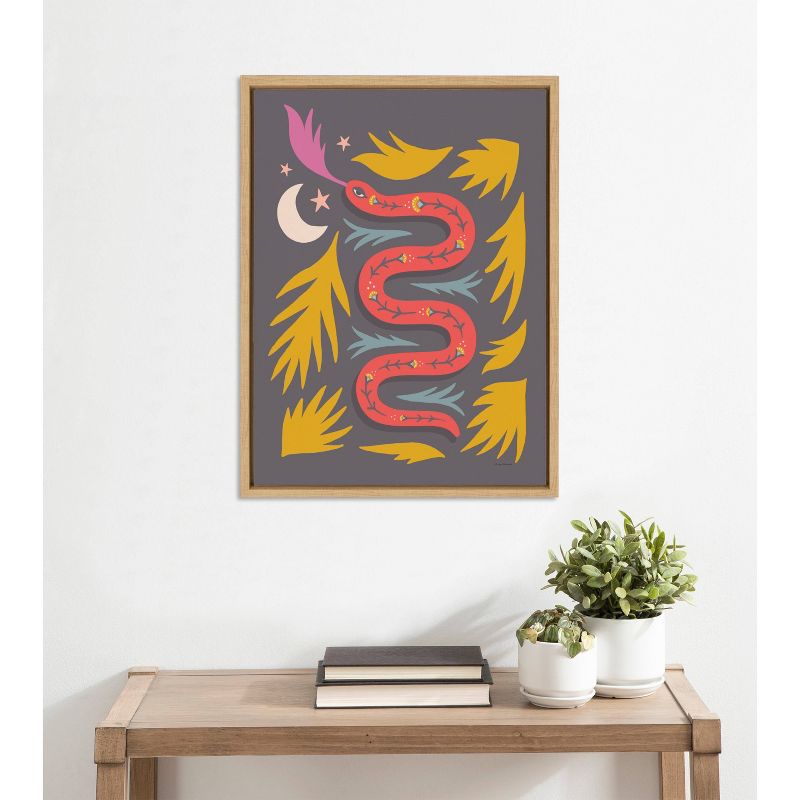 Kate &#38; Laurel All Things Decor 18&#34;x24&#34; Sylvie Snake Charmer Framed Canvas Wall Art by Carey Copeland, 2 of 6