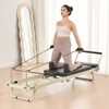 VEVOR Foldable Pilates Reformer, Pilates Workout Machine, Pilates Bed with Dual Resistance- Spring & Cord, Up to 400 LBS, Grey&Black - 2 of 4