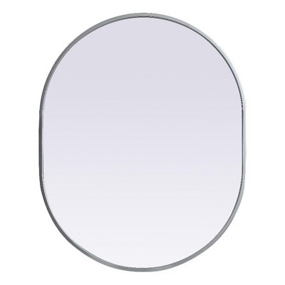 Elegant Lighting Metal Frame Oval Mirror 24x30 Inch in Silver