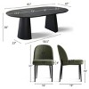 7 Piece Dining Set for 6,Black Extendable Dining Table with 6 Upholstered Armless Dining Chairs for Dining Room,Kitchen-Maison Boucle - 4 of 4