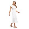 August Sky Women's Smocked Ruffle Sleeve Tiered Midi Dress - 3 of 4