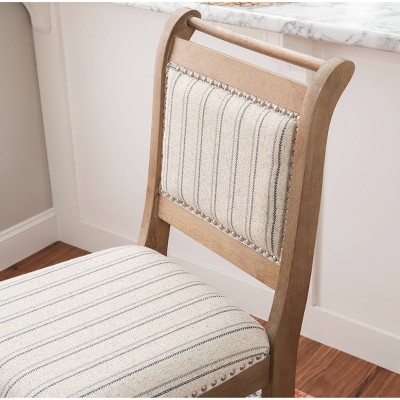 Emmy 30" Gray Wash Full Back Stripe Fabric Barstool