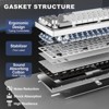 MaseiKar AL68 Wireless Mechanical Keyboard,60% Layout ,QMK/VIA Software,Gasket Mounted,Hot Swappable,RGB Backlit,BT/2.4G/USB-C(Silver, Gateron Zero) - 3 of 4