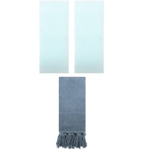 REGALWOVEN 3 Packs Cotton Soft Absorbent Tassels and Waffle Hand Towel - 1 of 4