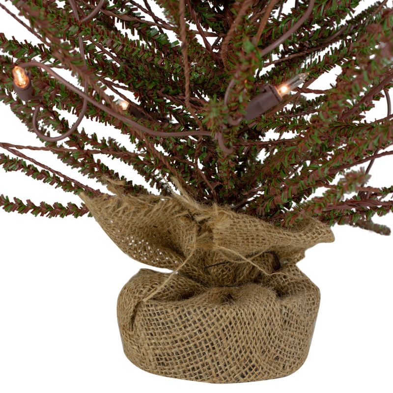 Northlight 2' Prelit Artificial Christmas Tree Warsaw Twig in Burlap Base - Clear Lights, 6 of 8