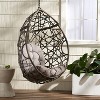 Christopher Knight Home Cayuse Wicker Outdoor Hanging Egg Chair Gray - 2 of 4